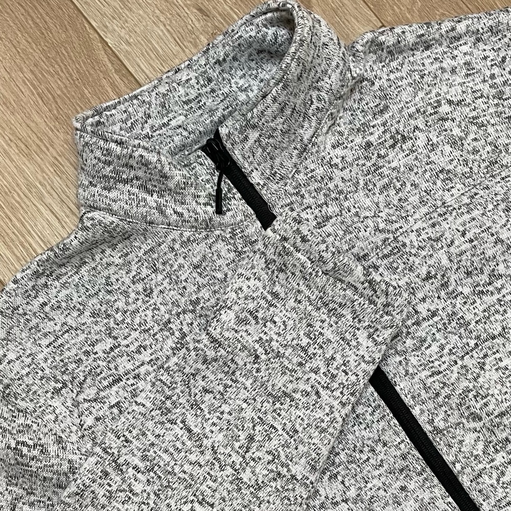 Karbon Men's Full-Zip Fleece Jacket Sweater Mock Neck Grey, Sz Large SOFT